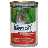 Happy Cat, влажный корм д/кошек (кролик/индейка в соусе)